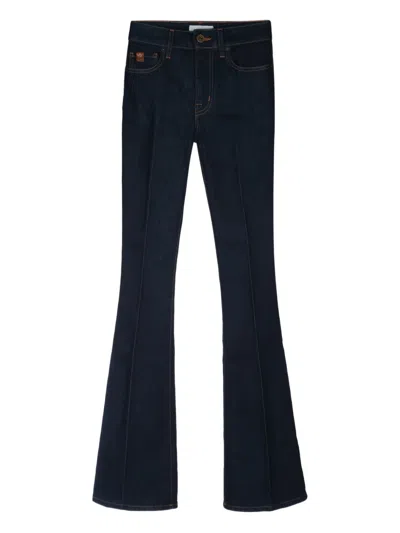 Jacob Cohen Logo-patch Flared Jeans In Darkblu