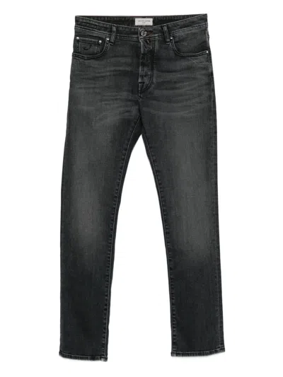Jacob Cohen Logo-patch Jeans In Black