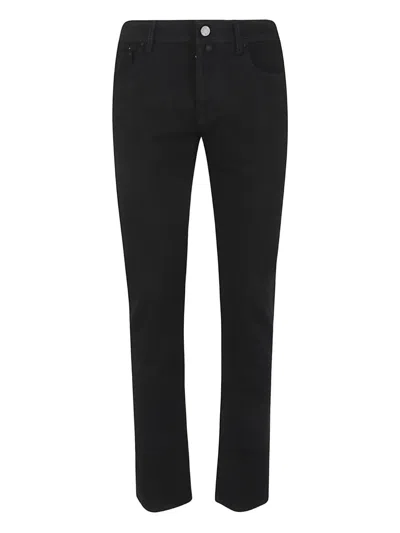 Jacob Cohen Logo-patch Jeans In Black