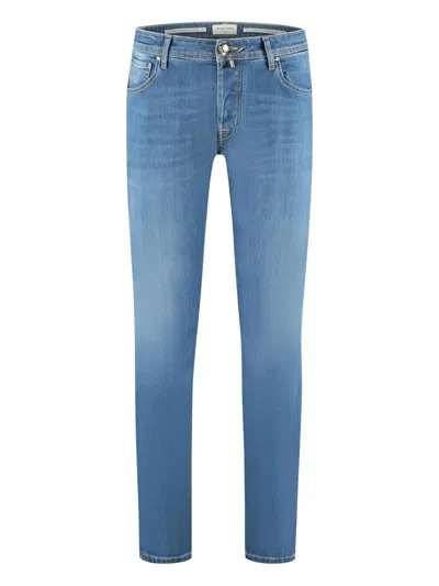Jacob Cohen Logo-patch Jeans In Blue