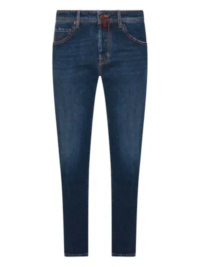 Jacob Cohen Logo-patch Jeans In Blue