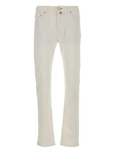 Jacob Cohen Logo-patch Jeans In White