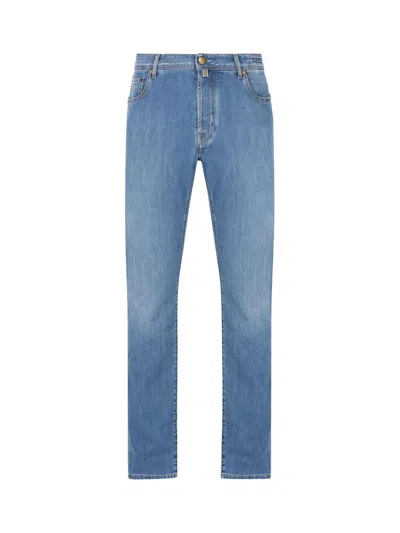 Jacob Cohen Logo-patch Mid-rise Slim-fit Jeans In Blue