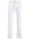 Jacob Cohen Logo-patch Slim-cut Jeans In White