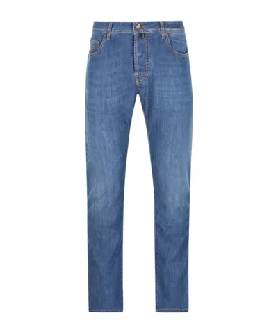 Jacob Cohen Logo Patch Slim-fit Jeans In Blue