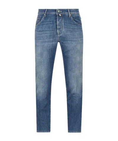 Jacob Cohen Logo Patch Slim-fit Jeans In Blue
