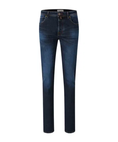 Jacob Cohen Logo Patch Slim Fit Jeans In Blue