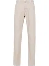 Jacob Cohen Logo-patch Slim-fit Trousers In Neutrals