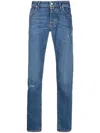 Jacob Cohen Logo-patch Straight-leg Jeans In Blau