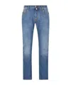 Jacob Cohen Belt Loop Denim Trousers In Blue