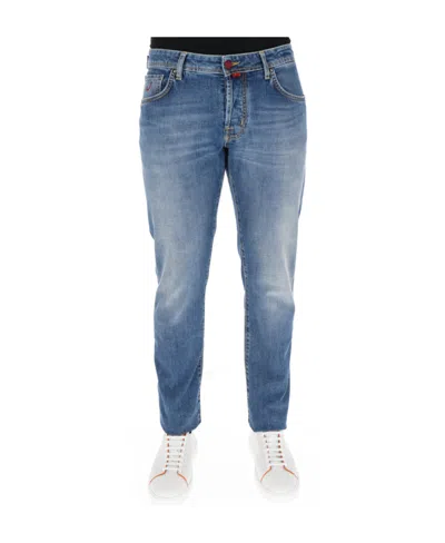 Jacob Cohen Logo-patch Straight-leg Jeans In Blue