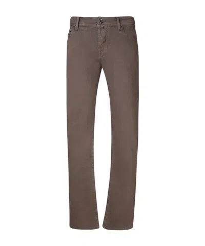 JACOB COHEN JACOB COHEN LOGO PATCH STRAIGHT-LEG TROUSERS