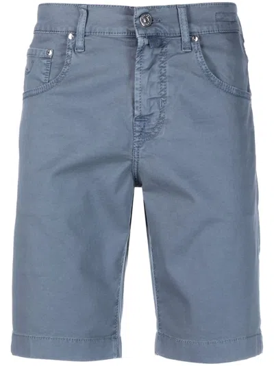Jacob Cohen Logo-patch Straight Shorts In Blue