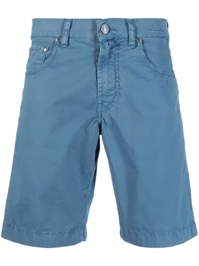 Jacob Cohen Logo-patch Stretch Bermuda Shorts In Blue