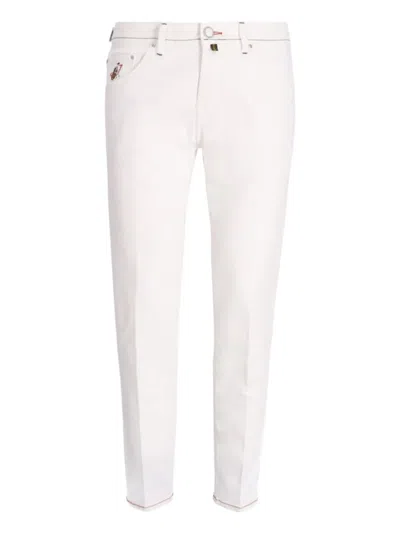 Jacob Cohen Logo-patch Trousers In White