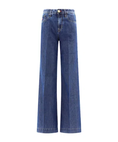 JACOB COHEN LOGO-PATCH WIDE-LEG JEANS