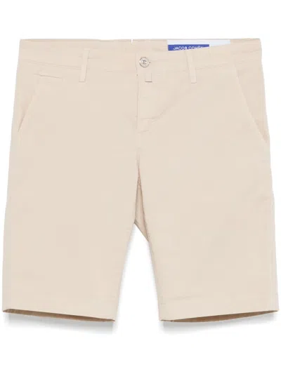 Jacob Cohen Logo-plaque Chino Shorts In Neutrals