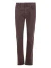 Jacob Cohen Logo-plaque Trousers In Brown