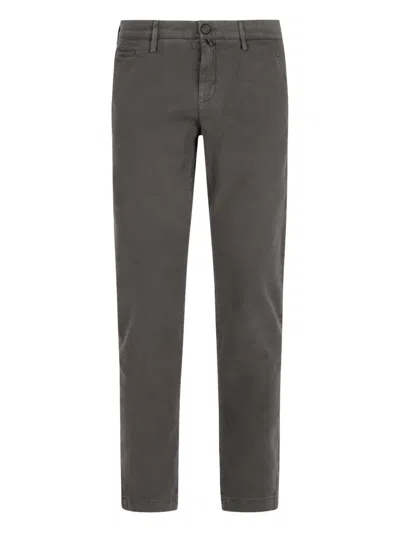 Jacob Cohen Logo-plaque Trousers In Gray