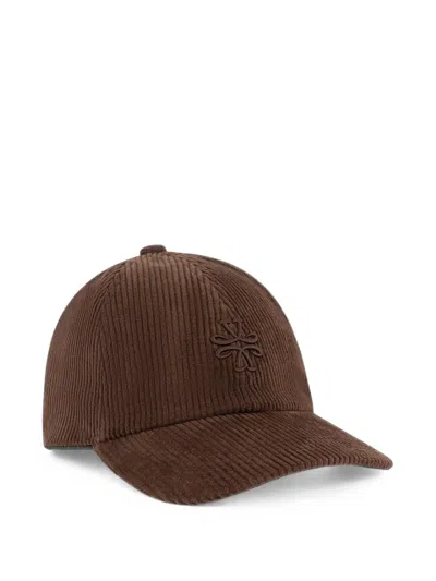 Jacob Cohen Logo-embroidered Corduroy Baseball Cap In Brown