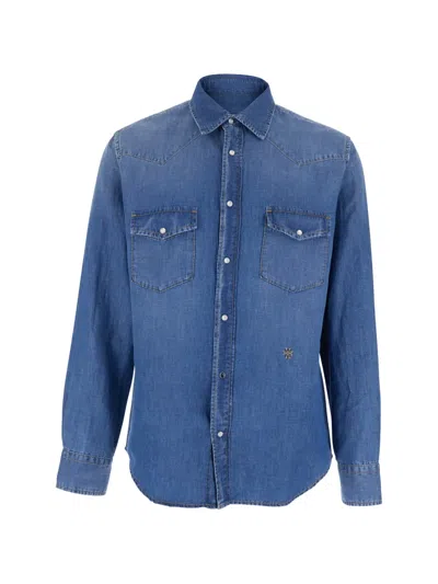 Jacob Cohen Logo-embroidered Shirt In Blue