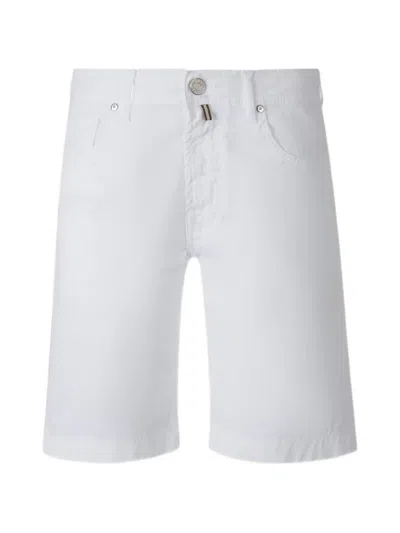 Jacob Cohen Logo-patch Denim Shorts In White