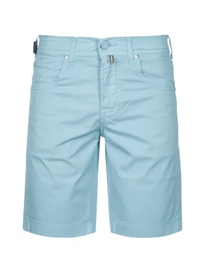 Jacob Cohen Logo-patch Five-pocket Shorts In Blue