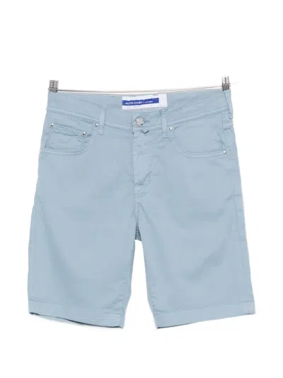 Jacob Cohen Logo-patch Five-pocket Shorts In Blue
