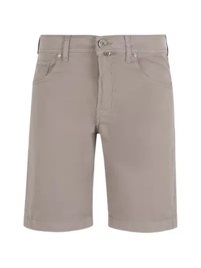Jacob Cohen Logo-patch Five-pocket Shorts In Gray