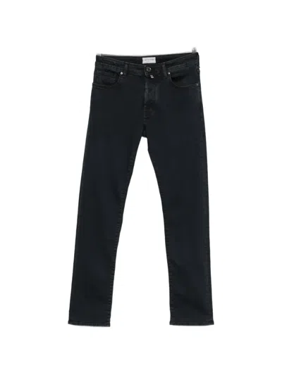 Jacob Cohen Logo-patch Jeans In Black