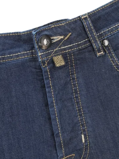 Jacob Cohen Logo-patch Jeans In Blue