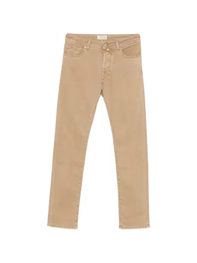 Jacob Cohen Logo-patch Jeans In Brown