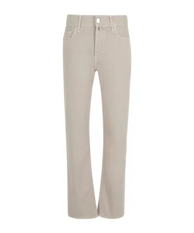Jacob Cohen Logo-patch Trousers In Neutral