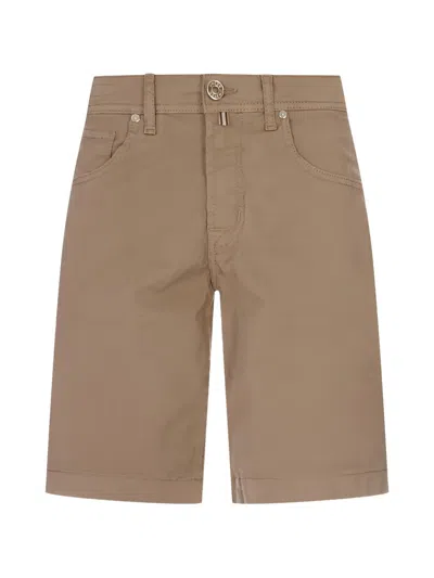 Jacob Cohen Logo-patch Shorts In Brown