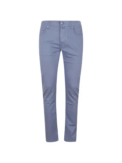 Jacob Cohen Logo-patch Skinny Trousers In Blue