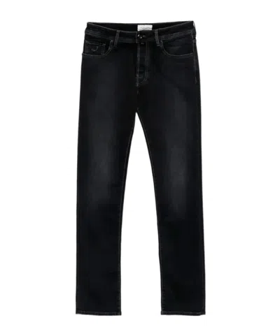 Jacob Cohen Logo-patch Slim-fit Jeans In Black