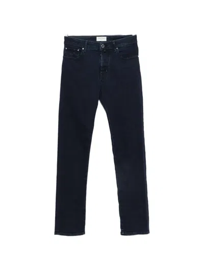 Jacob Cohen Logo-patch Slim-fit Jeans In Black