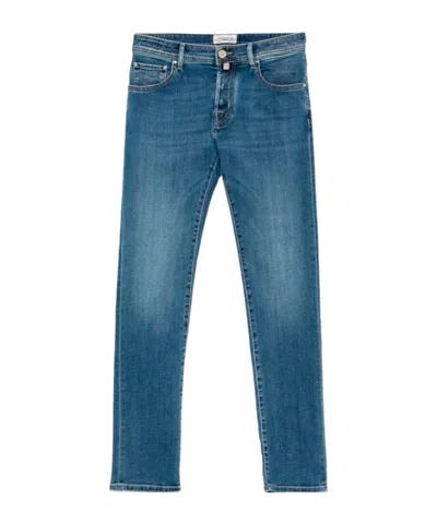 Jacob Cohen Logo-patch Slim-fit Jeans In Blue