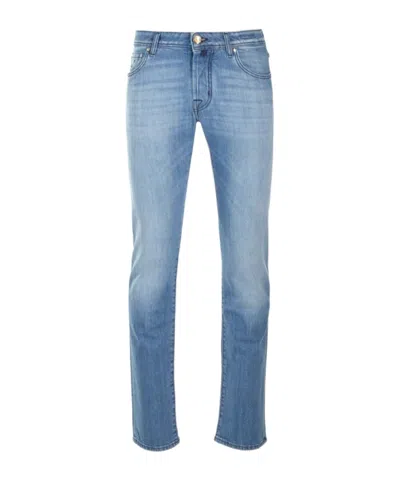 Jacob Cohen Logo-patch Straight-leg Jeans In Blue