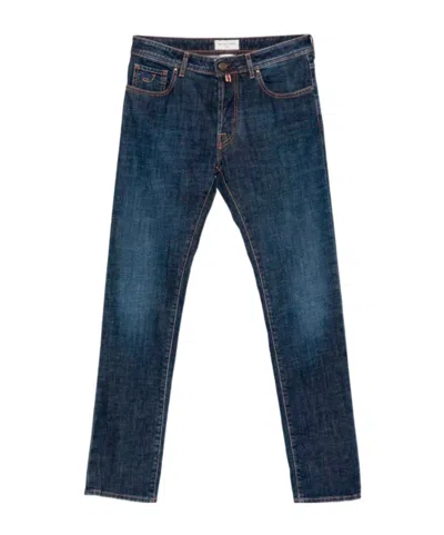 Jacob Cohen Logo-patch Straight-leg Jeans In Blue