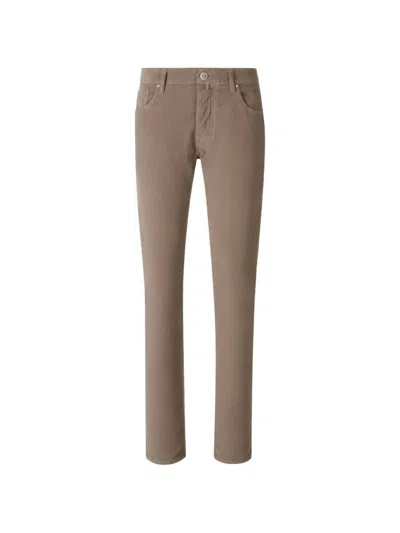 Jacob Cohen Logo-patch Straight-leg Jeans In Brown