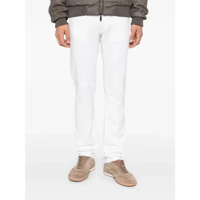 Jacob Cohen Logo-patch Straight-leg Jeans In White
