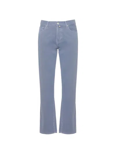 Jacob Cohen Straight Leg Denim Jeans Five Pocket Design In Blue