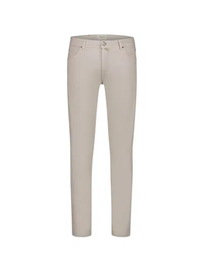 Jacob Cohen Logo-plaque Slim-fit Trousers In Neutral