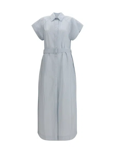 Jacob Cohen Long Poplin Chemisier Dress In Gray