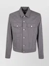 Jacob Cohen Long Sleeve Trucker Jacket With Adjustable Waist In Gray