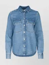 Jacob Cohen Denim Jacket With Chest Pockets And Point Collar In Blue