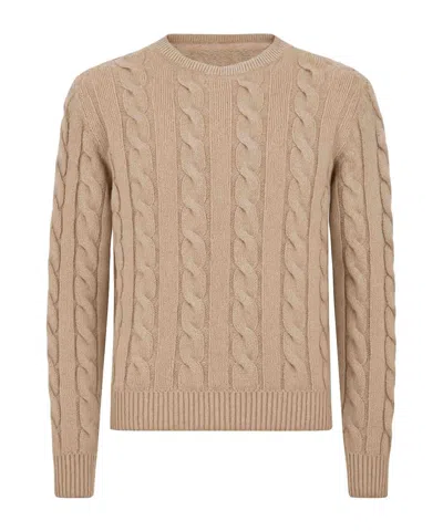 Jacob Cohen Long-sleeved Crewneck Jumper In Brown