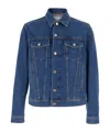 Jacob Cohen Blue Jacket With Classic Collar And Logo Patch On The Rear In Denim Man In Blue