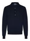 Jacob Cohen Buttoned Placket Polo With Ribbed Collar In Blue In Blue